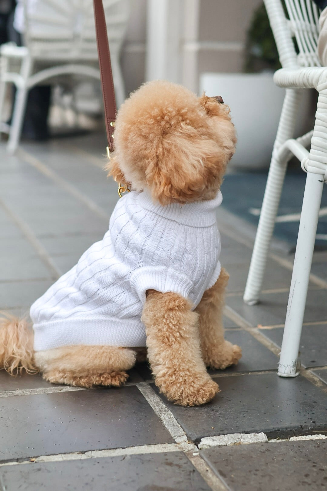 White Cable Knit Sweater