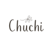The word 'Chuchi' in a dark brown cursive font, with a small simple flower line-art illustration above the lettering, centered on a solid white background.